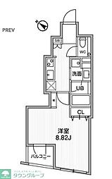 フラッフィー日本橋浜町 4階1Kの間取り
