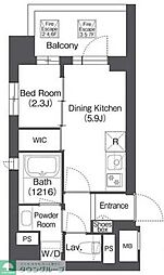 コンフォリア森下サウス 7階1DKの間取り