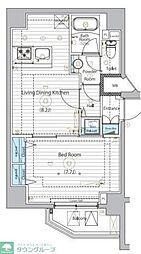 MAXIV浅草MIRAIS 4階1LDKの間取り