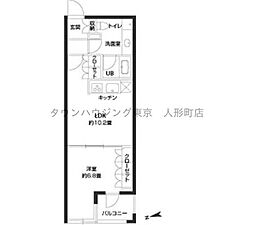 パークキューブ銀座イースト 4階1LDKの間取り