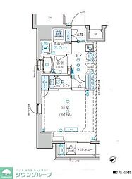 ベルシード門前仲町 9階1Kの間取り