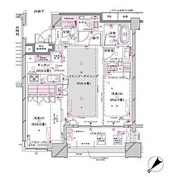 オーパスレジデンス銀座イースト 5階2LDKの間取り