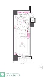 ZOOM東神田 2階1Kの間取り