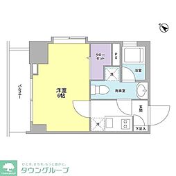 リバーレ月島 3階1Kの間取り