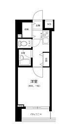 ガリシア銀座イースト 5階1Kの間取り