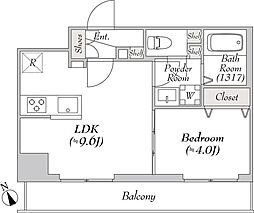 ルミーク根岸 7階1LDKの間取り