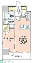 クレストコート本所吾妻橋 6階1LDKの間取り