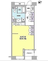 パークフラッツ銀座イースト 9階ワンルームの間取り