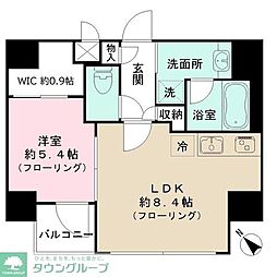 ペオニア月島 3階1LDKの間取り