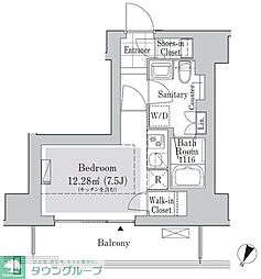 リブクオーレ神保町 11階ワンルームの間取り
