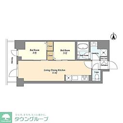 ドゥーエ南砂町II 6階2LDKの間取り