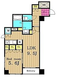 コンフォリア日本橋人形町ノース 5階1LDKの間取り