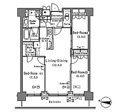 パークアクシス辰巳ステージ 9階3LDKの間取り