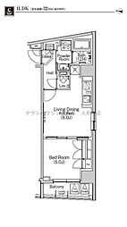 アーバンコア日本橋 203 2階1LDKの間取り