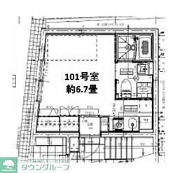 カサブランカ上野入谷 3階ワンルームの間取り