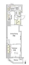 パークアクシス錦糸町ヴェール 1LDKの間取図画像
