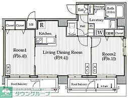 ガラ・ステージ日本橋 11階2LDKの間取り
