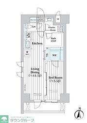Ｌ・ＢＡＳＥ押上Ｓｏｕｔｈ 3階1LDKの間取り