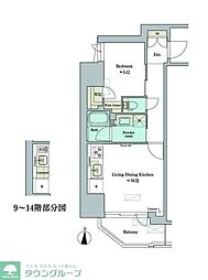 Brillia ist 錦糸公園 1LDKの間取図画像