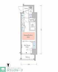 アーバネックス錦糸町2 1DKの間取図画像