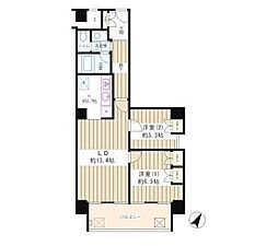 リバー&タワー 2LDKの間取図画像