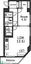 S・1マンション 1LDKの間取図画像