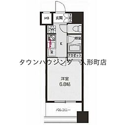 ドゥーエ新川 1Kの間取図画像