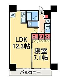 レジディア月島3 1LDKの間取図画像