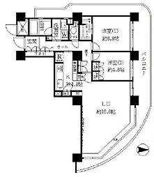 リバーポイントタワー 2LDKの間取図画像