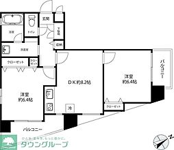 ヴェルト銀座イースト 2DKの間取図画像
