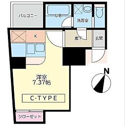 S-RESIDENCE日本橋浜町 1Kの間取図画像