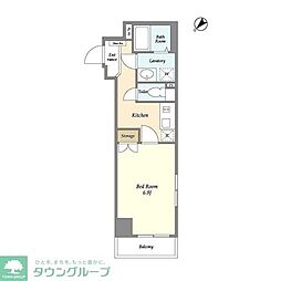 BPRレジデンス水天宮前 1Kの間取図画像