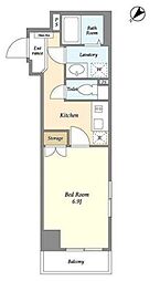 BPRレジデンス水天宮前 1Kの間取図画像