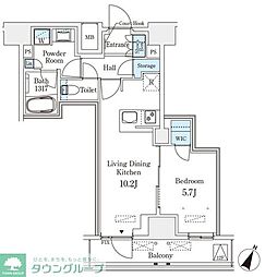 ベルファース神田神保町 1LDKの間取図画像
