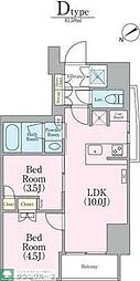 CRESTCOURT蔵前Residence 2LDKの間取図画像