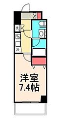 Dimus勝どき 1Kの間取図画像