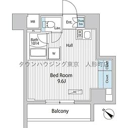 アレージュマン日本橋人形町 ワンルームの間取図画像