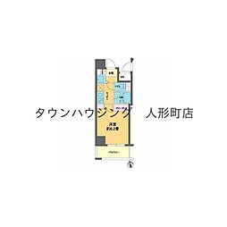 カスタリア新富町3 1Kの間取図画像