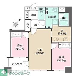 ルミネ東京ベイフロント 2LDKの間取図画像
