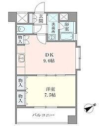 イーストコート平野 1DKの間取図画像
