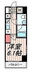 プレールドゥーク銀座イースト2 1Kの間取図画像