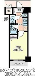 グランダジュール八丁堀 1Kの間取図画像