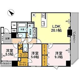 ZOOM日本橋馬喰町 3LDKの間取図画像