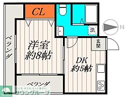 東武ハイライン緑町両国 1DKの間取図画像