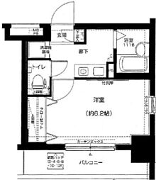 メインステージ門前仲町 1Kの間取図画像