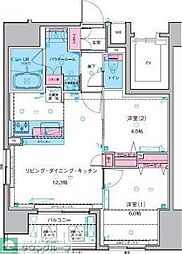 ジェノヴィア浅草2スカイガーデン 2LDKの間取図画像
