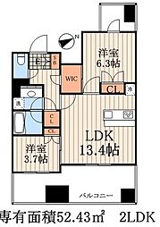 レジディア新御徒町2 2LDKの間取図画像