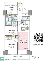 Brilliaist東雲キャナルコート 2SLDKの間取図画像