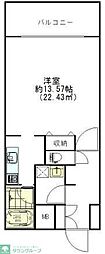 インスタイルスクエア 1Kの間取図画像