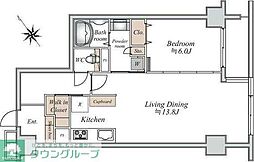 グリーンホームズ・2 1LDKの間取図画像